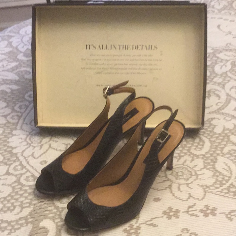 Ann Taylor black open toe heels size 6.5
